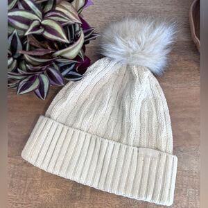 Lululemon Cream Pom Pom Beanie Winter Hat